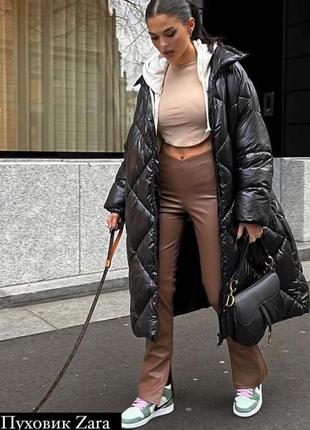 Стеганое пальто, пуфер zara, зима, в наличии