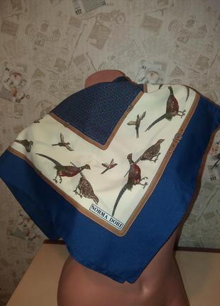 Стильный платок с фазанами norma dori р. 76/78 см+-