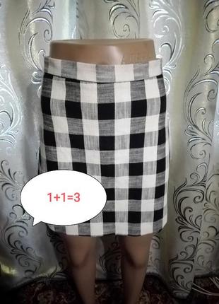 1+1=3 стильна спідниця в клітинку topshop