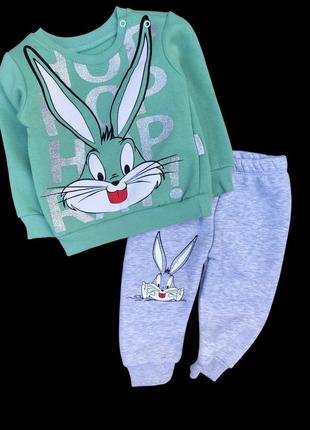 Костюм 2 в 1, трьохнитка, фліс: світшот, штани "pepelino" 86 см