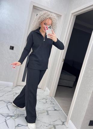 Костюм теплый прогулочный брючный брюки палаццо ангора