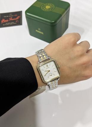 Годинник fossil colleen three-hand two-tone stainless steel watch оригінал4 фото