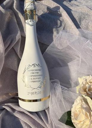 Веселенное оформление шампанского, шампанское на свадьбы, свадебные аксессуары, свадебный набор4 фото