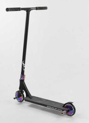 Самокат трюковий із пегами best scooter simbiote 97683, hic-система, алюмінієвий диск і дека, колеса 120 мм pu5 фото