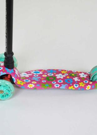 Дитячий триколісний самокат 779-1343 maxi "best scooter", колеса pu, свет, трубка керма алюмінієва4 фото