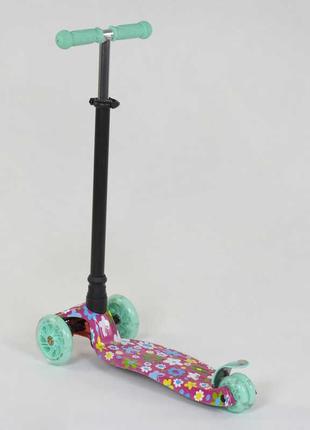 Дитячий триколісний самокат 779-1343 maxi "best scooter", колеса pu, свет, трубка керма алюмінієва3 фото