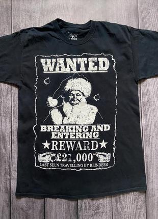Футболка мерч wanted for breaking and entering  xmas santa