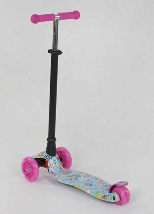 Дитячий триколісний самокат 779-1331 maxi "best scooter", колеса pu, свет, трубка керма алюмінієва3 фото