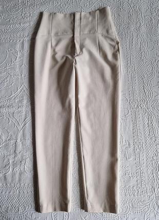 Женские бежевые брюки штаны с высокой талией zara3 фото