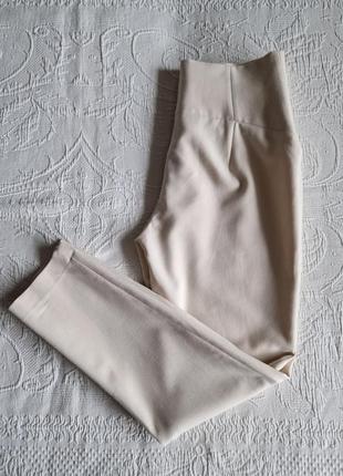 Женские бежевые брюки штаны с высокой талией zara7 фото