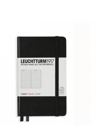 Блокнот leuchtturm1917 карманный, черный, линия (334821)