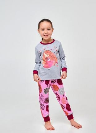 Детская пижама |  с начесом | 100% хлопок | 92, 104, 110, 116, 122 | нежная и теплая для девочки smil 104531
