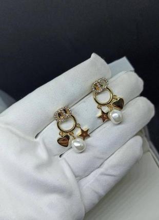 Брендовые серьги в стиле christian dior ♥️