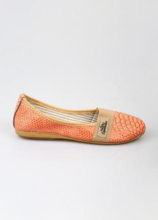 Балетки las espadrillas персиковый (ln-0222-peach)2 фото