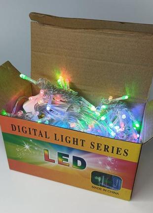 Гірлянда 3m*2m штора на вікно водоспад на прозорому дроті 400 (240 led) мульти...