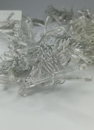 Гірлянда 3m*2m штора на вікно водоспад на прозорому дроті 400 (240 led) мульти...