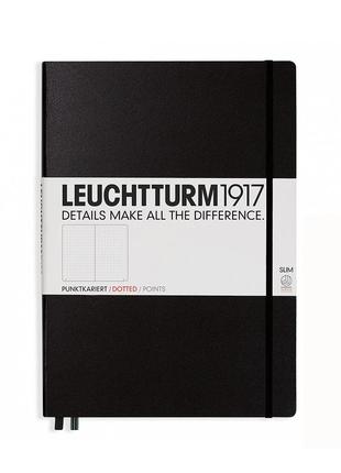 Блокнот leuchtturm1917 master slim a4+, черный, точка (321149)