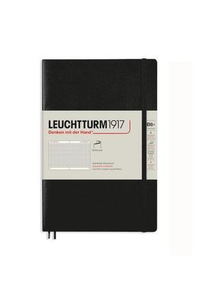 Блокнот leuchtturm1917 paperback (b6), м'яка обкладинка, чорний, клітинка (362869)