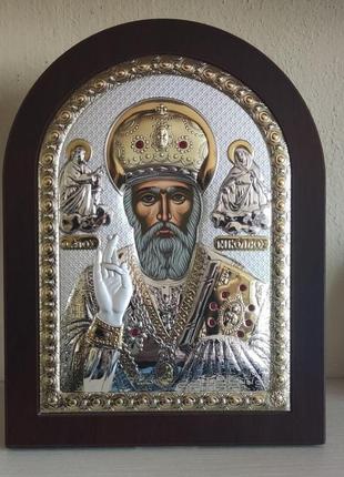 Греческая икона prince silvero святой николай 20х26 см ma/e1108ax    20х26 см