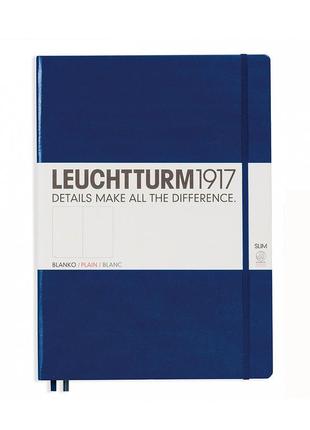Блокнот leuchtturm1917 master slim a4+, темно-синий, чистые листы (342928)1 фото