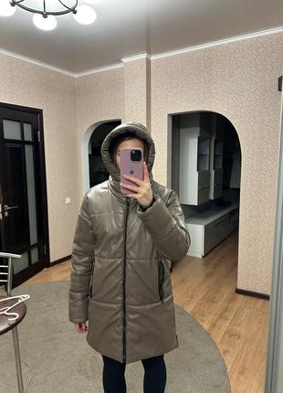 Зимняя куртка из эко кожи3 фото