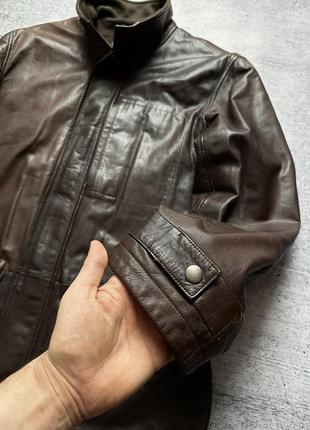 Мужская кожаная куртка hugo boss leather jacket4 фото