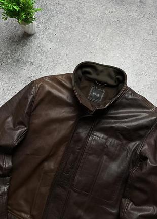 Мужская кожаная куртка hugo boss leather jacket3 фото