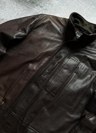 Мужская кожаная куртка hugo boss leather jacket5 фото