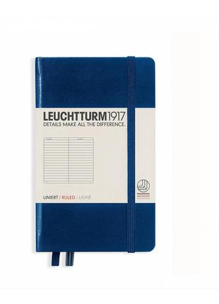 Блокнот leuchtturm1917 кишеньковий, темно-синій, лінія (342918)1 фото