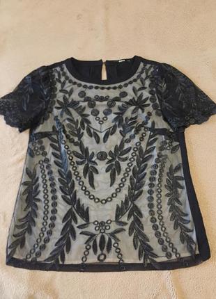 Мереживною топ, футболка ошатна, мереживо, гіпюр, вишивка, сітка, #розвантажуюсь2 фото