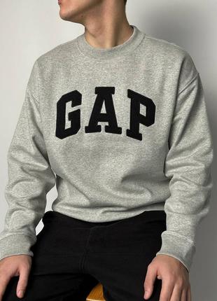 Світшот сірий gap logo sweatshirt gray 🩶