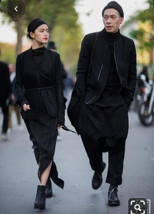Дизайнерські чорні льняні штани галіфе унісекс1 фото