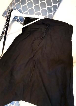 Дизайнерські чорні льняні штани галіфе унісекс3 фото