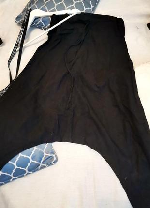 Дизайнерські чорні льняні штани галіфе унісекс4 фото