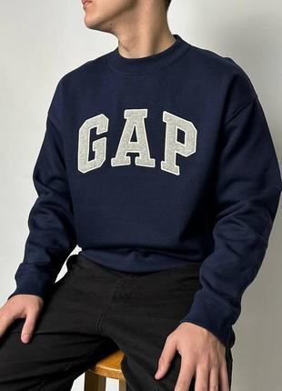 Классный свитшот gap sweatshirt tapestry navy