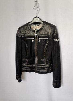 Sportalm куртка жакет вовна чорний з вишивкою y2k авангард панк3 фото