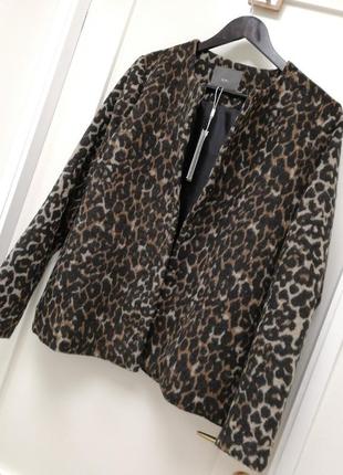 Стильное полу пальто в леопардовый анималистичный принт2 фото