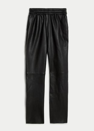Шикарные кожаные брюки прямого кроя на подкладке autograph, marks &amp; spencer, 100% натуральная кожа4 фото