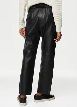 Шикарные кожаные брюки прямого кроя на подкладке autograph, marks &amp; spencer, 100% натуральная кожа3 фото