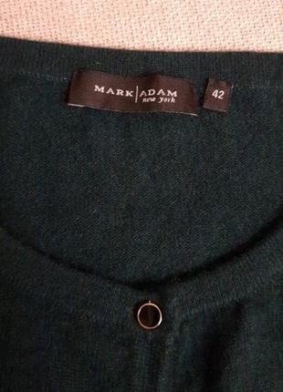 Смарагдова кашемірова кофточка кардиган mark /adam на гудзиках3 фото