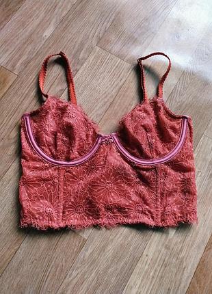 Роскошный кружевной корсет бюстгальтер victoria's secret