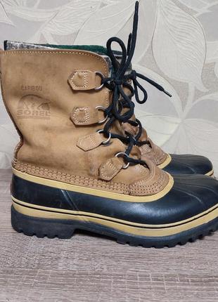 Зимние мужские термо сапоги сапоги снегоходы sorel caribou waterproof size 11/46/29.51 фото