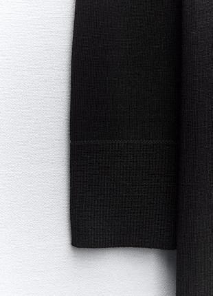 Чорна трикотажна сукня міді від zara5 фото