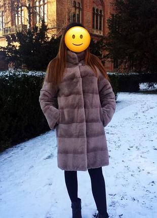 Натуральна шуба із бобра та норки