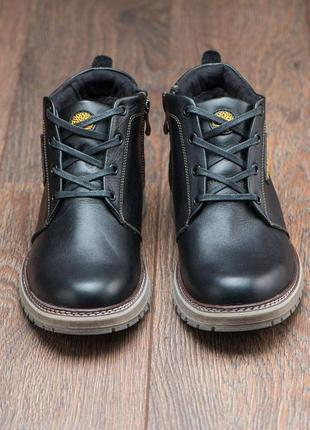 Чоловічі зимові черевики з натуральної шкіри timberland, мужские кожаные зимние ботинки8 фото