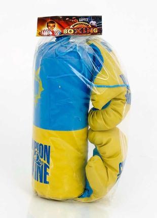 Груша боксерская детская с перчатками "украина" маленький s-ua "укр" 12х12х37 см; арт 521722 фото