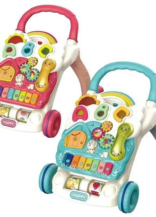 Детские ходунки-каталка музыкальные 14818 с украинским озвучиванием (2 цвета)
