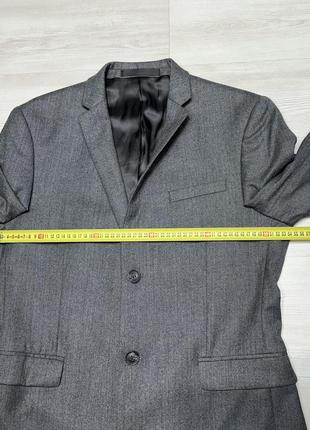 Topman wool брендовий чоловічий легкий сірий довгий піджак жакет пальто в стилі marks & spencer6 фото