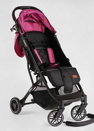 Детская коляска прогулочная joy fabiana 36021 со стальной рамой, футкавером и подстаканником, цвет розовый5 фото