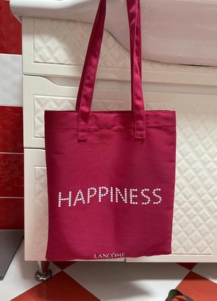 Яркая сумка торба lancôme happiness шоппер6 фото